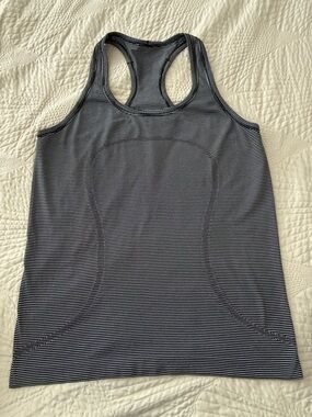 Lululemon Women’s Striped Racerback Tank Top - Black & White
